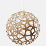 Coral Pendant Light Bamboo White 1 Side Inside 16 Inch By David Trubridge