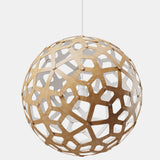 Coral Pendant Light Bamboo White 1 Side Inside 24 Inch By David Trubridge