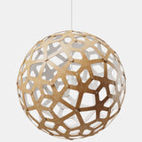 Coral Pendant Light Bamboo White 1 Side Inside 31 Inch By David Trubridge