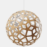 Coral Pendant Light Bamboo White 1 Side Inside 39 Inch By David Trubridge