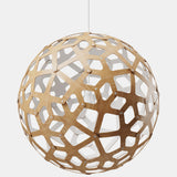 Coral Pendant Light Bamboo White 1 Side Inside 47 Inch By David Trubridge