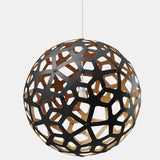 Coral Pendant Light Black 1 Side Out Side Bamboo 31 Inch By David Trubridge