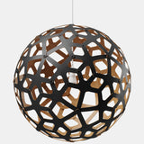 Coral Pendant Light Black 1 Side Outside Bamboo 47 Inch By David Trubridge
