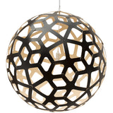 Coral Pendant Light Black 1 Side Outside Bamboo 63 Inch By David Trubridge