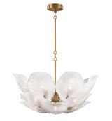 Corato Chandelier Medium Brass White By Lib CO
