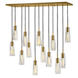 Cosette Medium Thirteen Light Linear - Heritage Brass - by Fredrick Ramond
