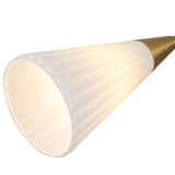 Cosmo Chandelier Brushed Gold Glossy Ribbed Opal Glass By Alora - Detailed View
