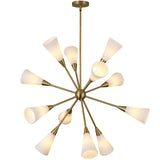 Cosmo Chandelier Brushed Gold Glossy Ribbed Opal Glass By Alora