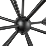 Cosmo Chandelier Matte Black Glossy Ribbed Opal Glass By Alora - Detailed View1