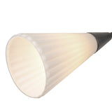 Cosmo Chandelier Matte Black Glossy Ribbed Opal Glass By Alora - Detailed View