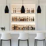 Crease Tall Ceramic Pendant by Justice Design in BAR Area