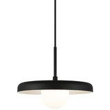 Creston Pendant Light Matte Black White Interior Medium By Matteo - Front View