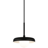 Creston Pendant Light Matte Black White Interior Small By Matteo - Front View