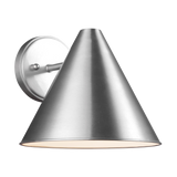 Crittenden Outdoor Wall Lantern Medium Satin Aluminium By Generation Lighting