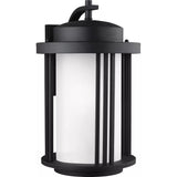 Crowell Outdoor Wall Lantern — Large, Antique Bronze with Creme Parchment Glass