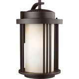 Crowell Outdoor Wall Lantern — Large, Antique Bronze with Creme Parchment Glass