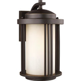 Crowell Outdoor Wall Lantern — Medium, Antique Bronze with Creme Parchment Glass