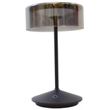 Crystal Battery Table Lamp Dark Grey Smoke Glass By Zafferano