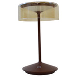 Crystal Battery Table Lamp Rust Amber Glass By Zafferano