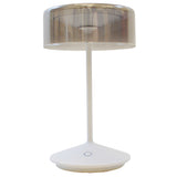 Crystal Battery Table Lamp White Smoke Glass By Zafferano