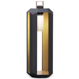 Cube Outdoor Portable Lamp Large Dark Bronze Satin Gold Lacquered By Contardi