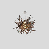 Cura Pendant Light by Cerno in raw walnut - side view of the wooden nest