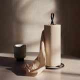 Curvature Paper Towel Holder Black Brass By Ferm Living - Lifestyle View1