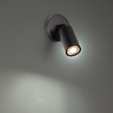 Cylinder Adjustable Outdoor Wall Light Small Black By WAC Lighting Lifestyle View