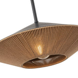 Dafne Pendant Light Matte Black Braided Rope Medium By Alora Detailed View