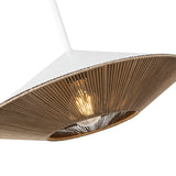 Dafne Pendant Light White Braided Rope Medium By Alora Detailed View
