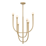 Dahlia 23-inch 6-light Brass Chandelier with Opal Glass Shades