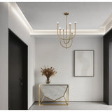 Dahlia 23-inch 6-light Brass Chandelier with Opal Glass Shades