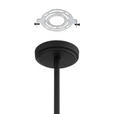 Dahlia 23-inch 6-light Textured Black Chandelier with Opal Glass Shades