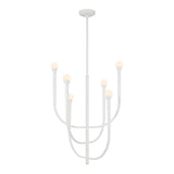 Dahlia 23-inch 6-light Textured White Chandelier with Opal Glass Shades