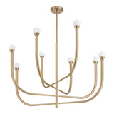 Dahlia 36-inch 8-light Brass Chandelier with Opal Glass Shades