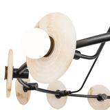 Dahlia Chandelier Urban Bronze Alabaster By Alora - Detailed View