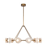 Dahlia Chandelier Vintage Brass Alabaster By Alora