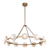 Dahlia Chandelier Vintage Brass Alabaster Finish By Alora