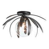 Dahlia Globe Semi-Flush Mount, shown in Dark Smoke, Water Glass, by Hubbardton Forge