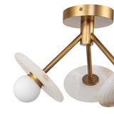 Dahlia Semi Flush Mount By Alora Vintage Brass - Detailed_View
