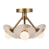 Dahlia Semi Flush Mount By Alora Vintage Brass