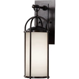 Dakota Outdoor Wall Lantern — 17 Inch, Espresso with White Opal Etched Glass