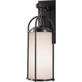 Dakota Outdoor Wall Lantern — 21 Inch, Espresso with White Opal Etched Glass