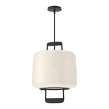 Dane Lantern Pendant in Black, Opal Glass by Hubbardton Forge