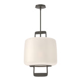 Dane Lantern Pendant in Dark Smoke, Opal Glass by Hubbardton Forge