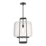 Dane Lantern Pendant in Ink, Clear Glass by Hubbardton Forge