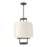 Dane Lantern Pendant in Natural Iron, Opal Glass by Hubbardton Forge