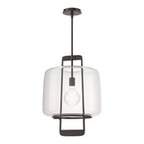 Dane Lantern Pendant in Oil Rubbed Bronze, Clear Glass by Hubbardton Forge