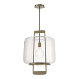 Dane Lantern Pendant in Soft Gold, Clear Glass by Hubbardton Forge