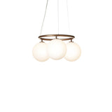 Dark Bronze/Opal 3 Lights Miira Circular Chandelier by Nuura
